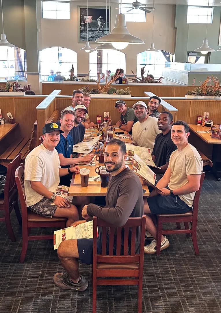Group of friends enjoying brunch
